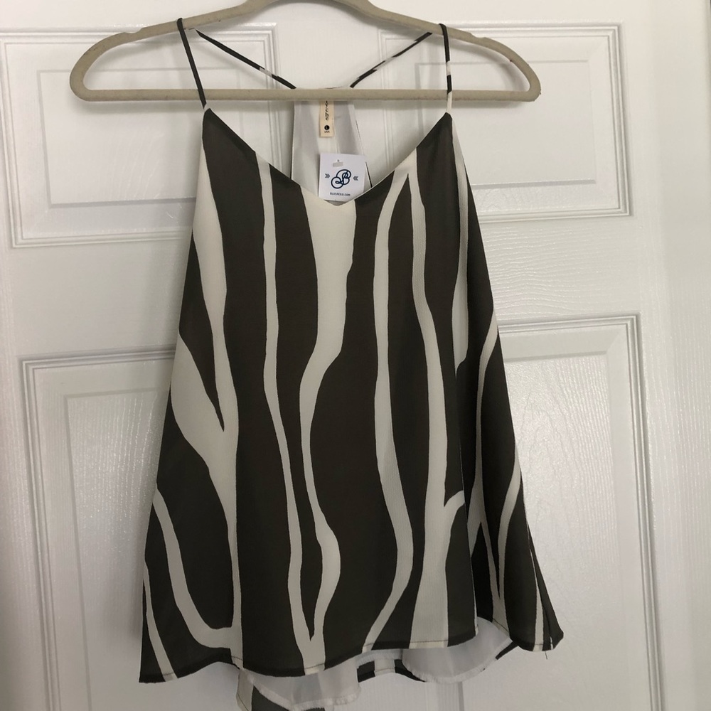 White gray-olive large Tyche tank top/camisole